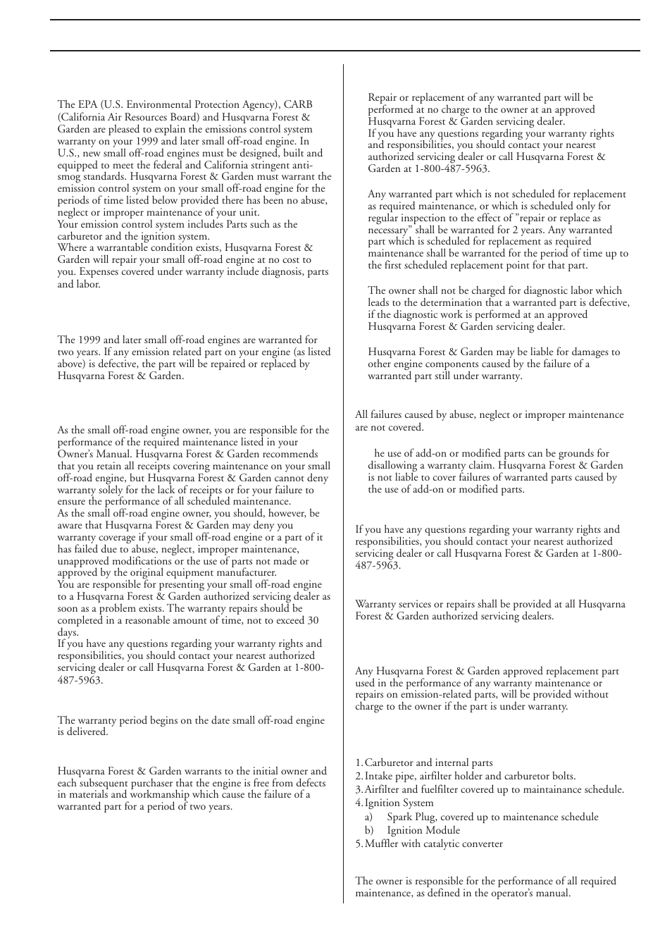 Your warranty rights and obligations | Husqvarna 225R EN User Manual | Page 33 / 36