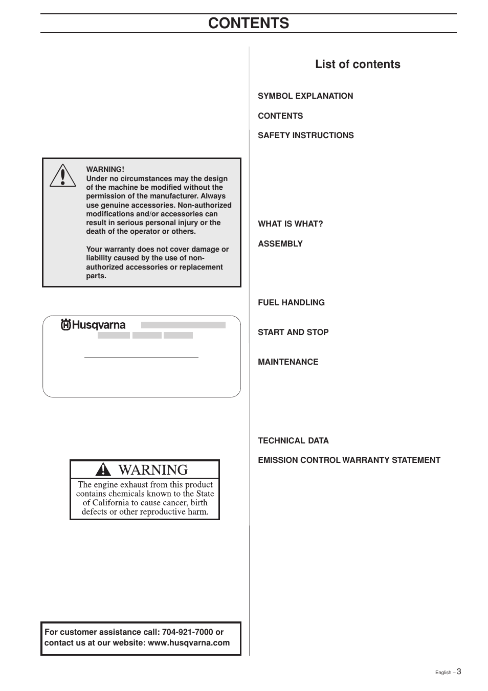 Husqvarna 232L User Manual | Page 3 / 32