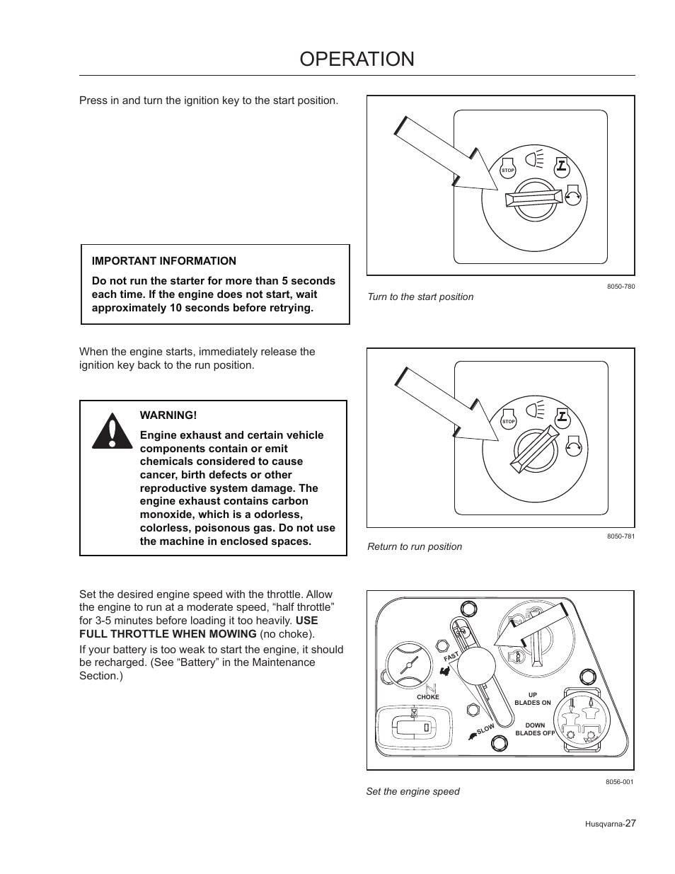 Operation | Husqvarna 965881201 User Manual | Page 27 / 76