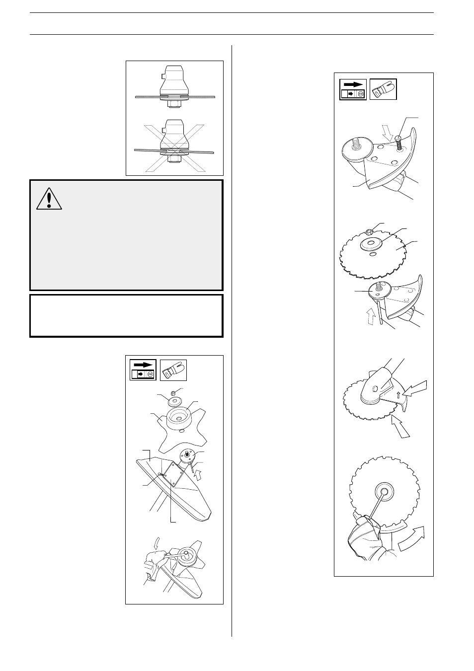 Assembly, Assembling the blade guard and grass blade | Husqvarna 245 RX User Manual | Page 24 / 52