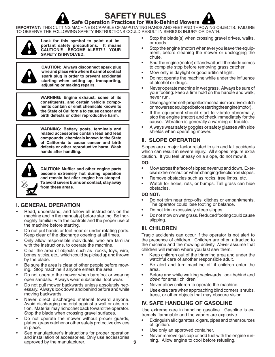 Safety rules | Husqvarna 7021F User Manual | Page 2 / 21
