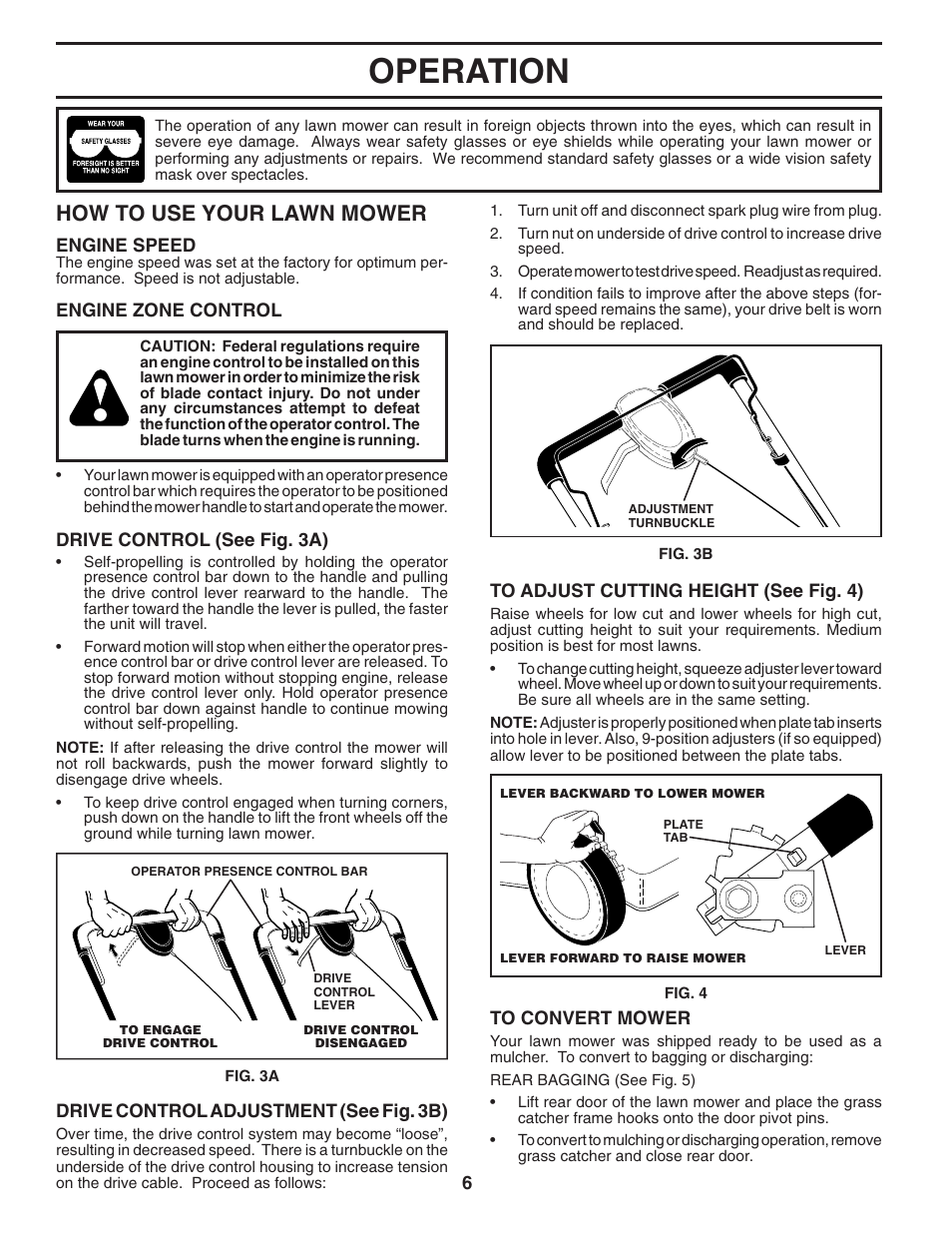 Operation, How to use your lawn mower | Husqvarna 7021F User Manual | Page 6 / 21