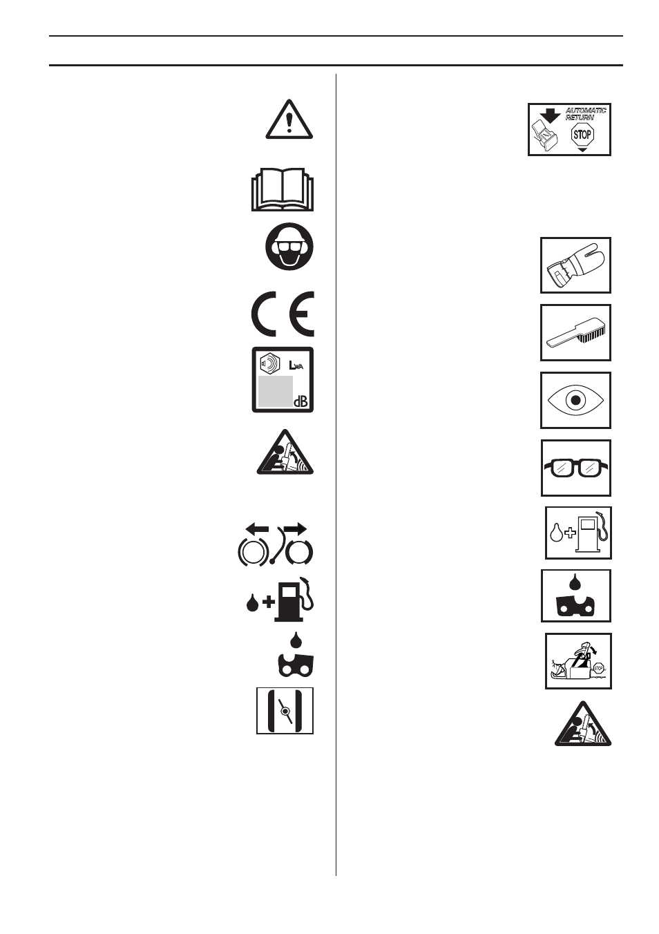 Symboles sur la machine, Symboles dans le manuel, Explication des symboles | Husqvarna 140 User Manual | Page 141 / 420