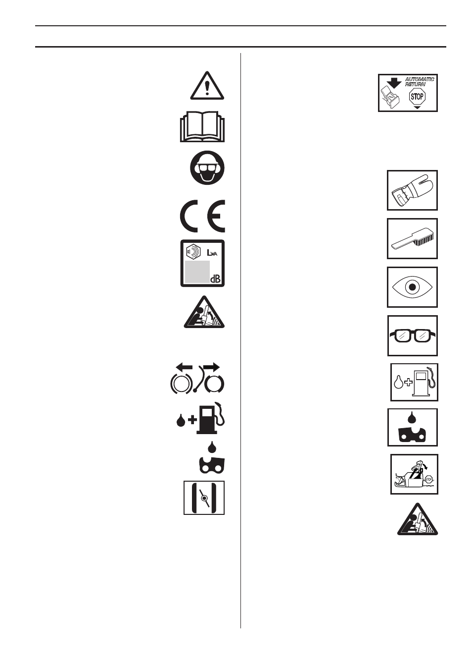 I simboli sulla macchina, Simboli nelle istruzioni per l’uso, Simbologia | Husqvarna 140 User Manual | Page 199 / 420