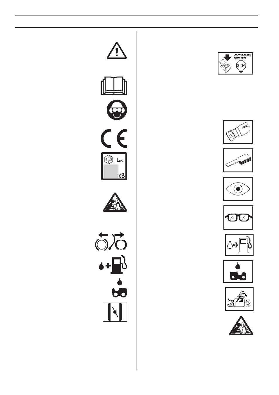 Symbole am gerät, Symbole in der bedienungsanweisung, Symbolerklärung | Husqvarna 140 User Manual | Page 256 / 420