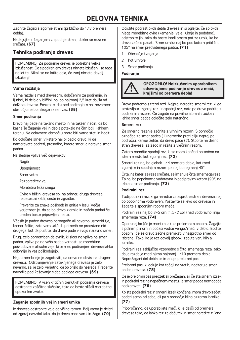Tehnika podiranja dreves, Delovna tehnika | Husqvarna 140 User Manual | Page 410 / 420