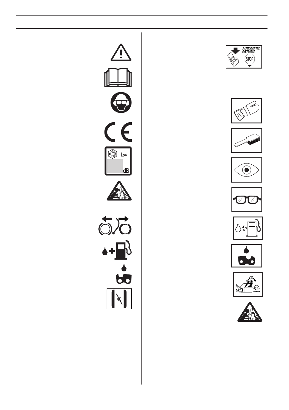 Symboler på maskinen, Symboler i brugsanvisningen, Symbolforklaring | Husqvarna 140 User Manual | Page 60 / 420