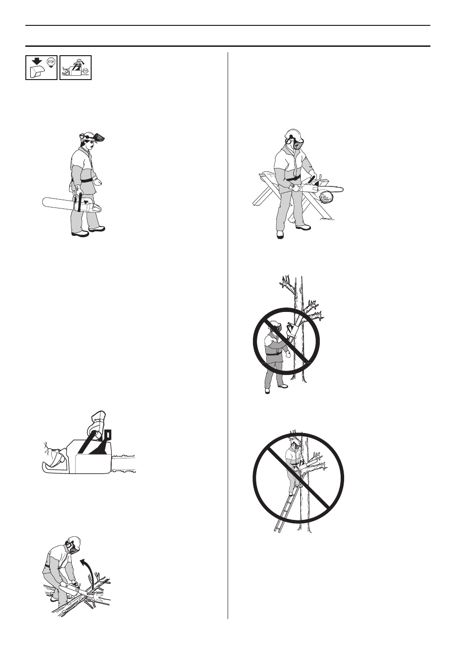 General rules, Working techniques | Husqvarna 570 EPA III User Manual | Page 22 / 44