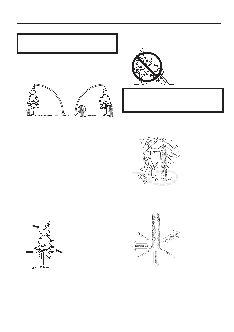 Tree felling technique, Working techniques | Husqvarna 570 EPA III User Manual | Page 25 / 44