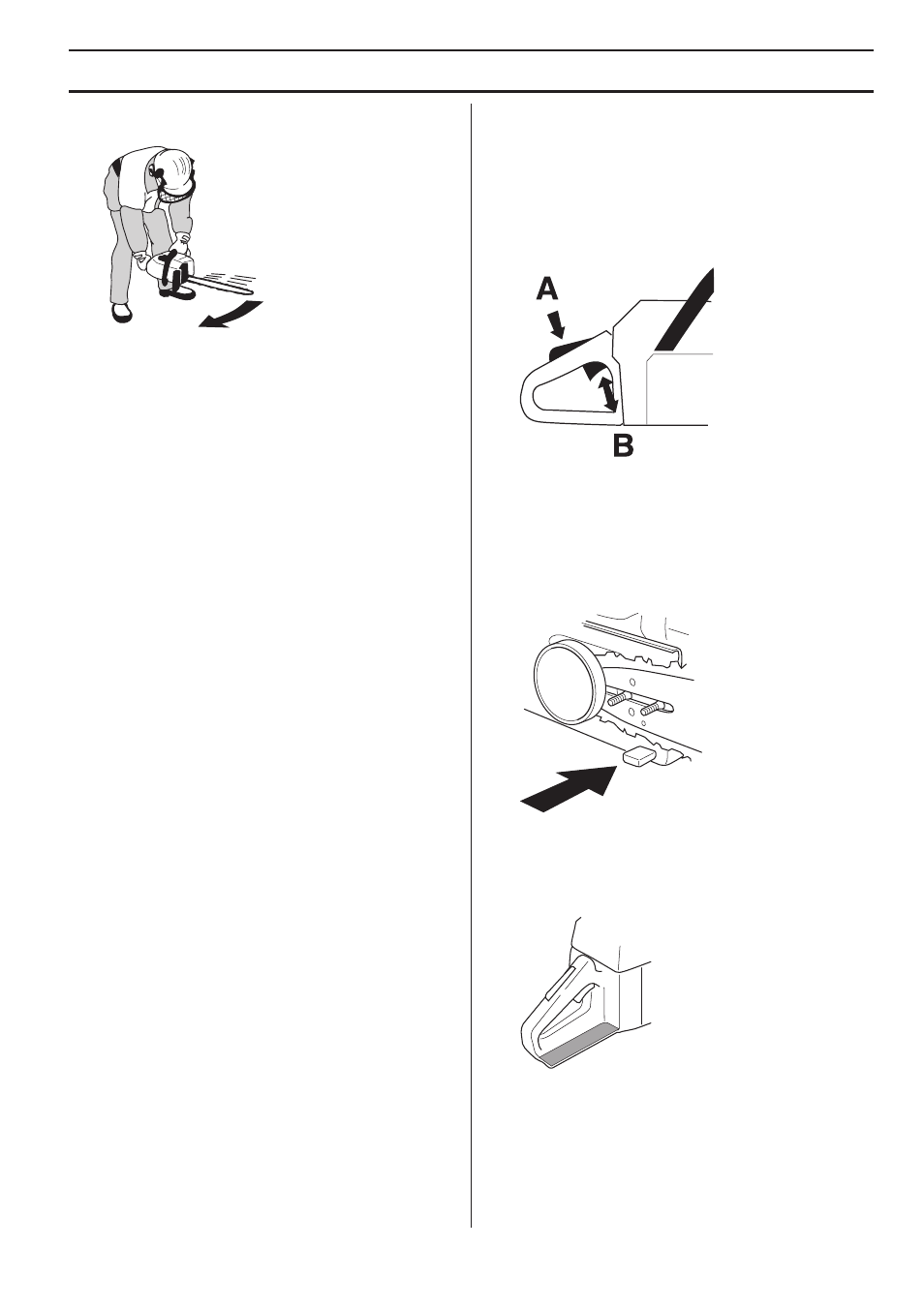 Throttle lockout, Chain catcher, Right hand guard | General safety precautions | Husqvarna 570 EPA III User Manual | Page 9 / 44