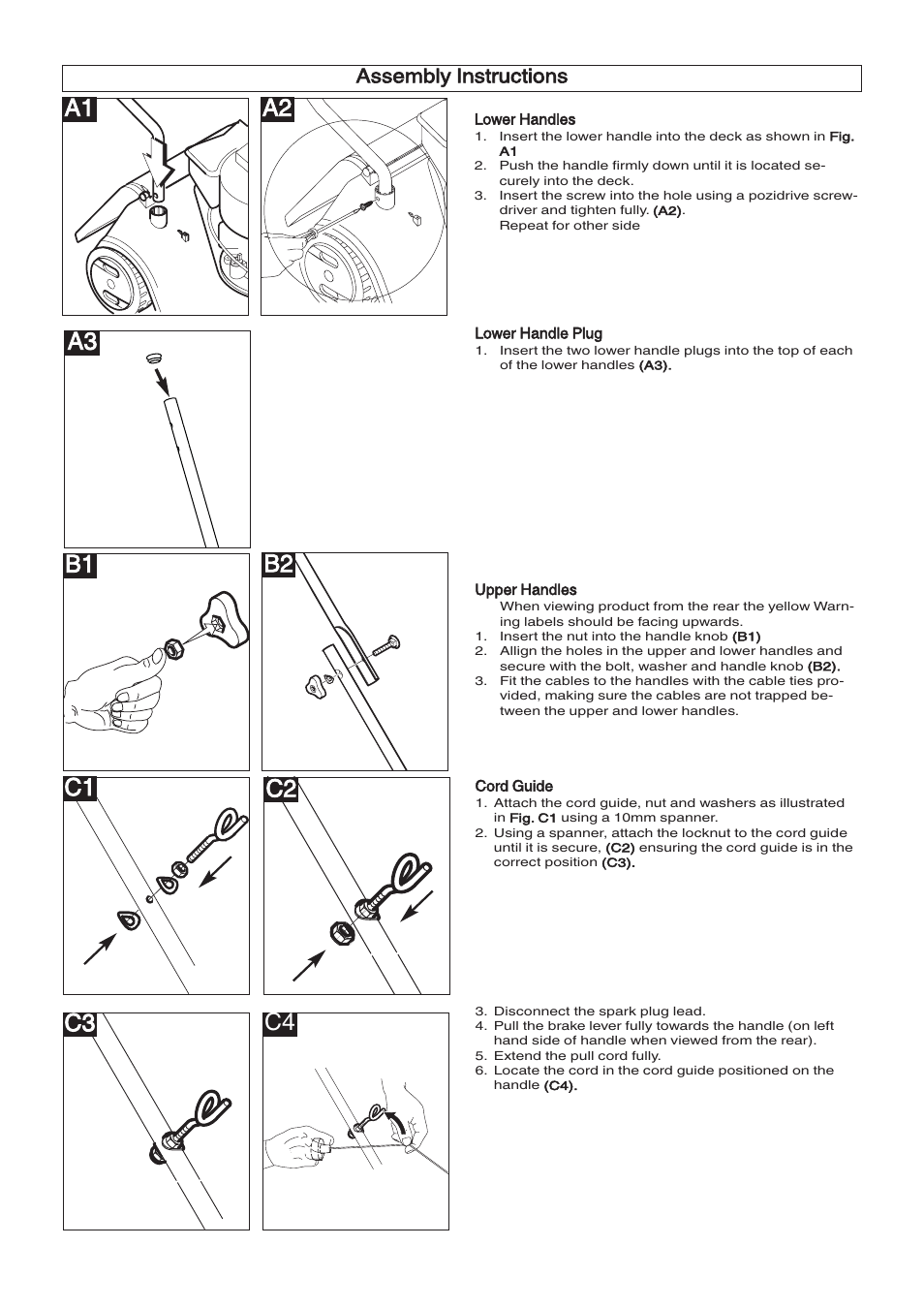 A1 a2, Assembly instructions | Husqvarna 965969201 User Manual | Page 4 / 8