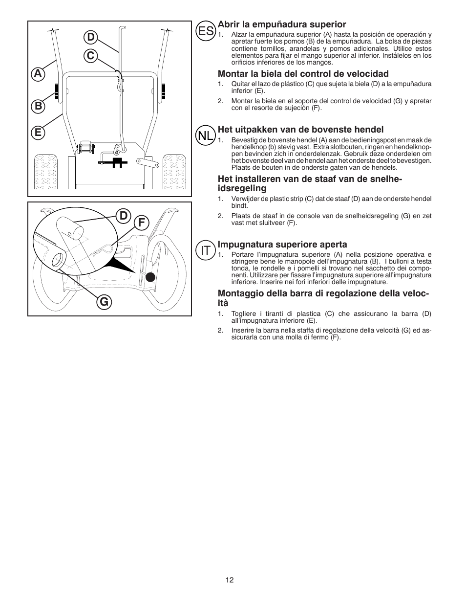 Gf d, Ed c b a | Husqvarna ST 268EP User Manual | Page 12 / 68