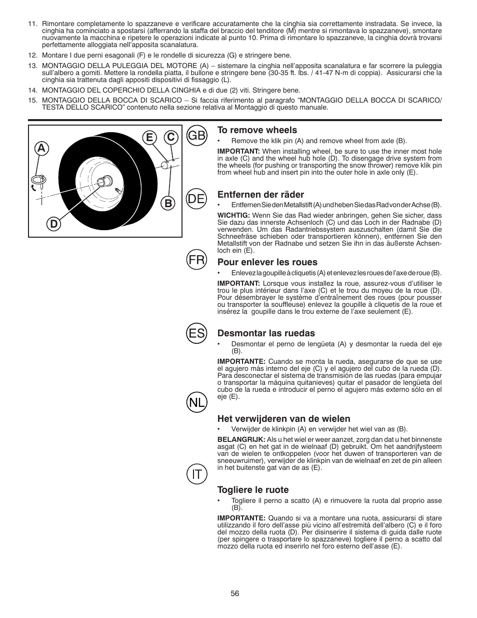 Cb a d e | Husqvarna ST 268EP User Manual | Page 56 / 68