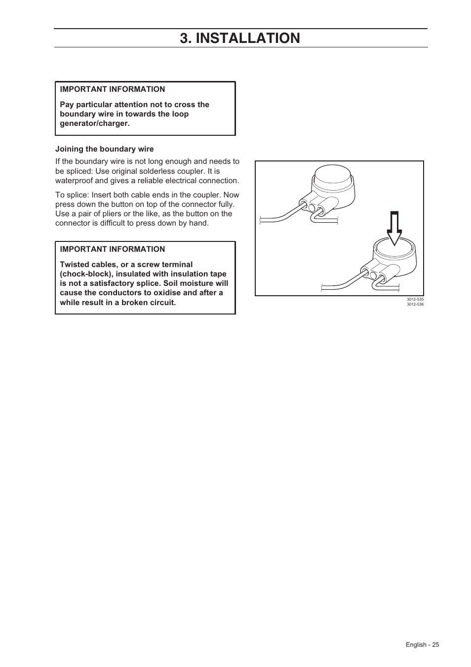 Installation | Husqvarna 210 C User Manual | Page 24 / 48