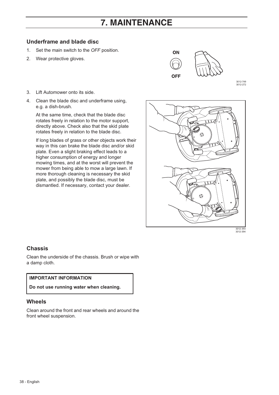 Maintenance | Husqvarna 210 C User Manual | Page 37 / 48