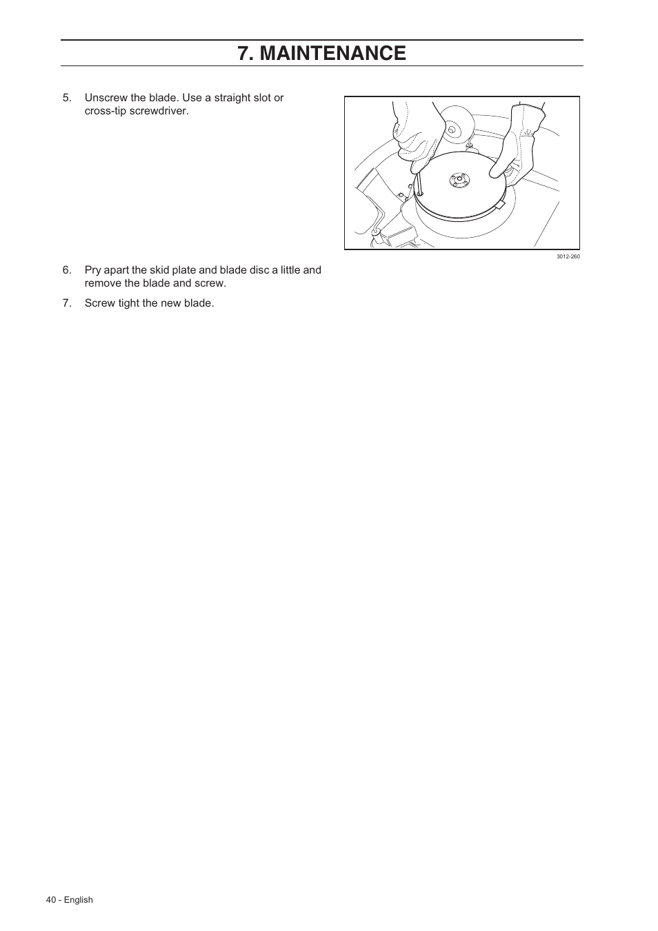 Maintenance | Husqvarna 210 C User Manual | Page 39 / 48