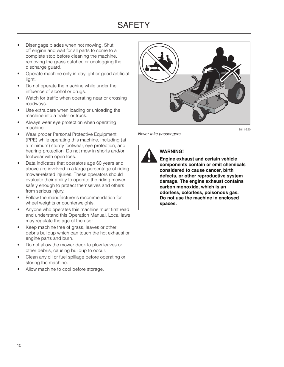 Safety | Husqvarna 966553901 User Manual | Page 10 / 72
