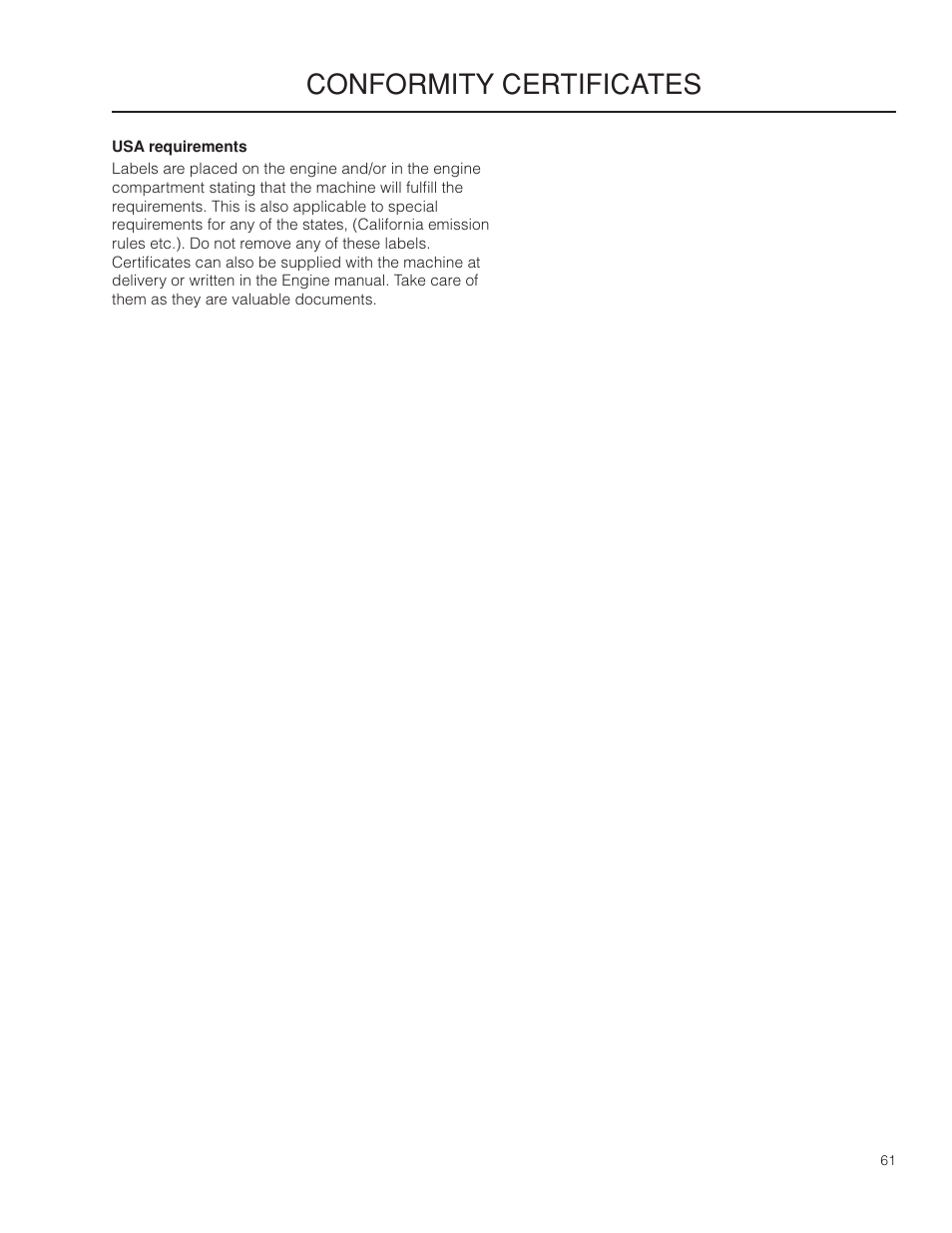 Conformity certificates | Husqvarna 966553901 User Manual | Page 61 / 72
