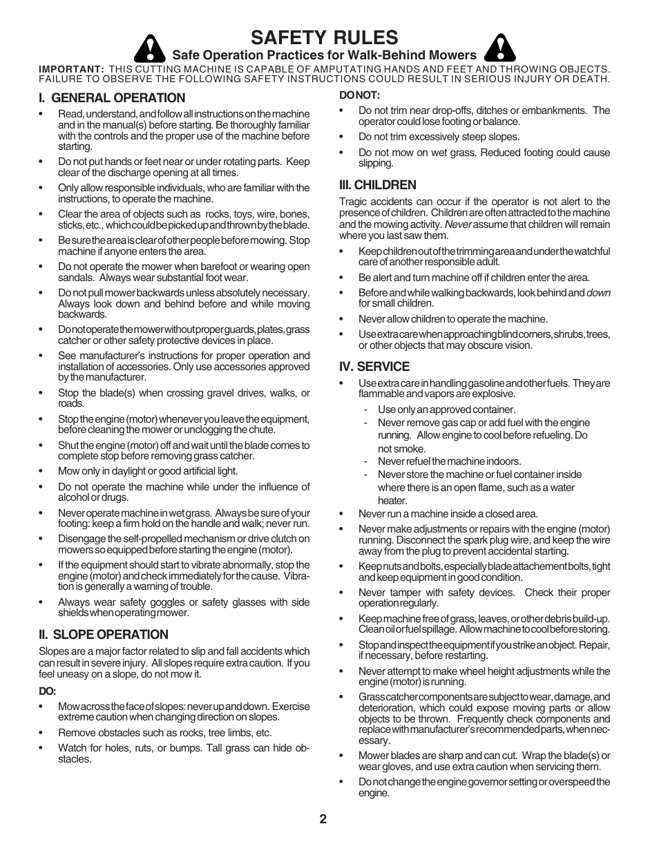 Safety rules | Husqvarna 6022SH User Manual | Page 2 / 18