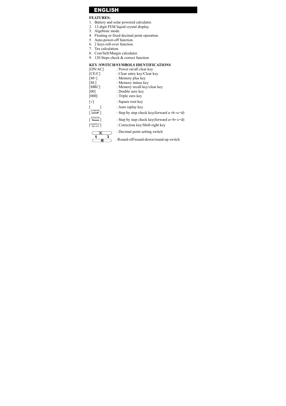 CITIZEN CT-666 User Manual | Page 3 / 35