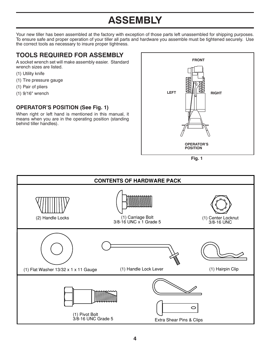 Assembly, Tools required for assembly | Husqvarna DRT 900 DRT 900 User Manual | Page 4 / 29