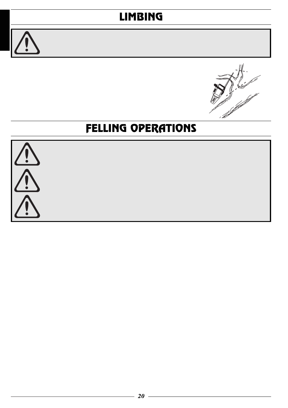 Limbing, Felling operations | Husqvarna 318 User Manual | Page 21 / 24