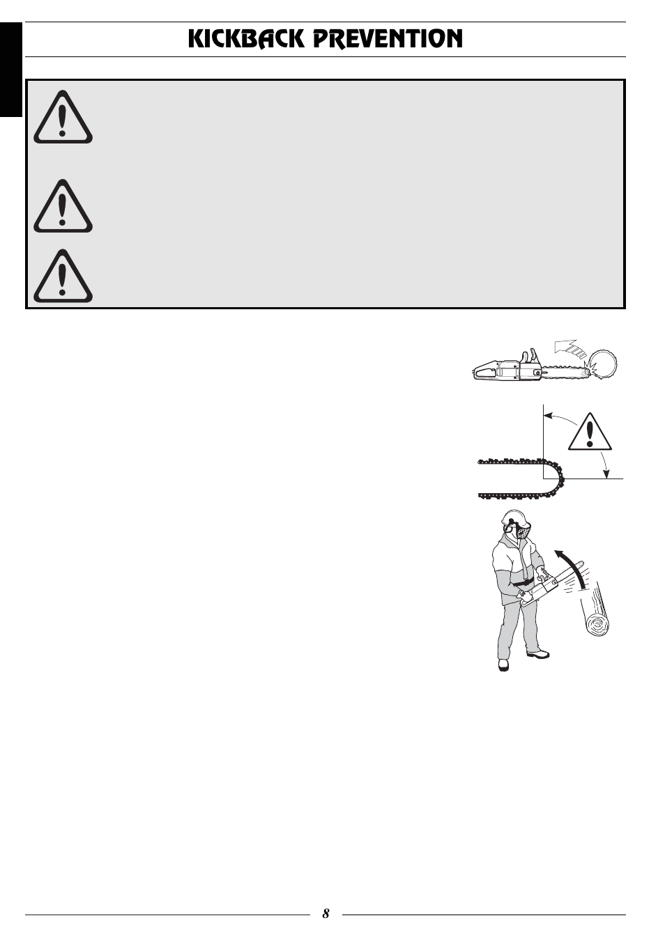 Kickback prevention | Husqvarna 318 User Manual | Page 9 / 24