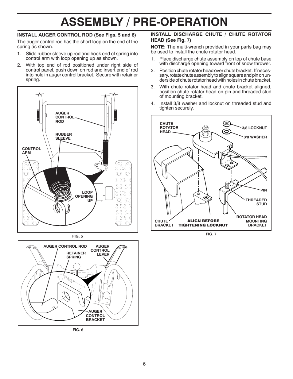 Assembly / pre-operation | Husqvarna 927SB User Manual | Page 6 / 40