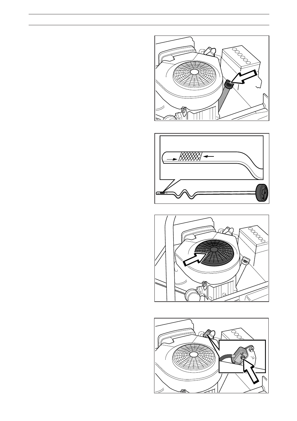 Maintenance, Check the engine’s oil level, Check the engine’s cooling air intake | Checking of the fuel pump’s air filter | Husqvarna 1030 BioClip User Manual | Page 21 / 40