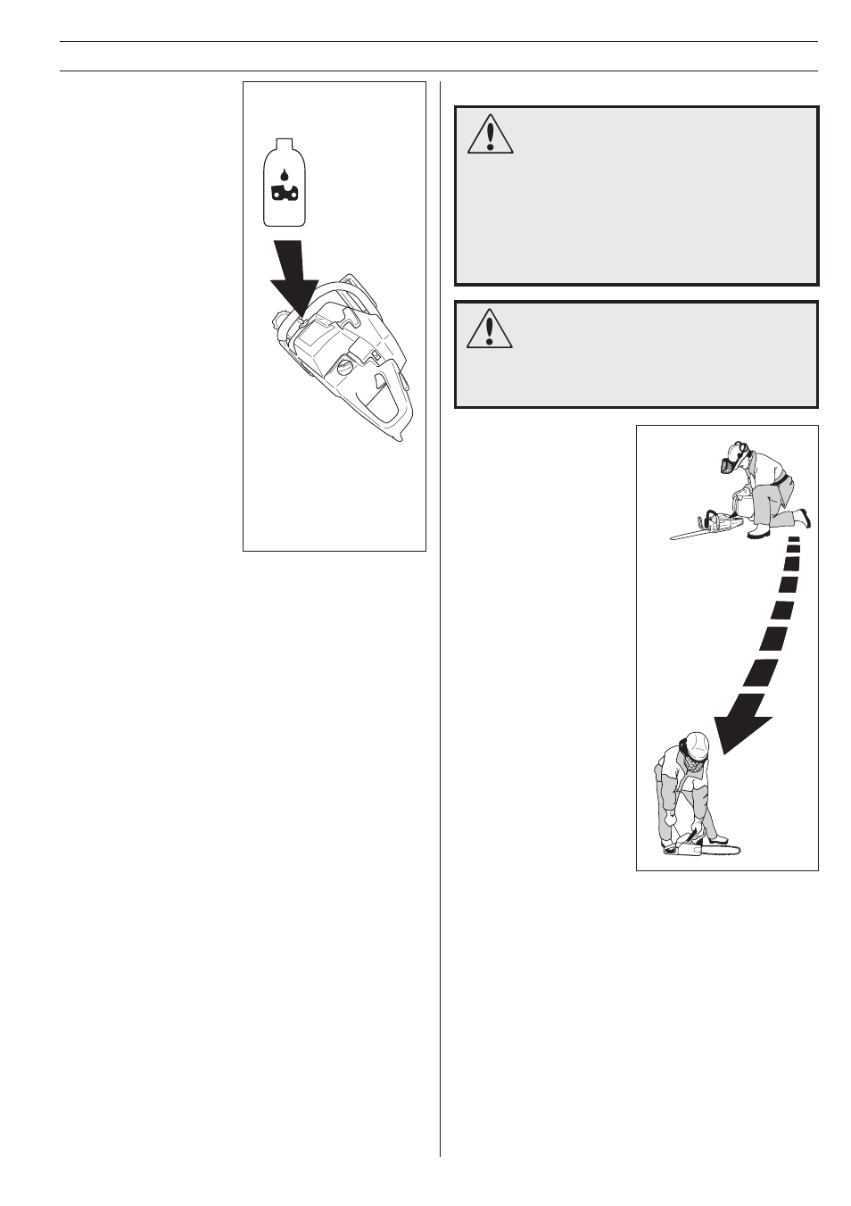 Fuel handling, Fuelling, Chain oil | Husqvarna 42 User Manual | Page 27 / 36