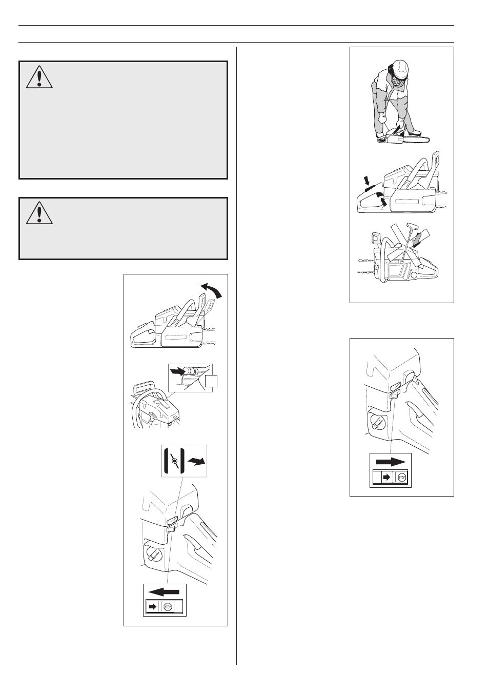 Start and stop | Husqvarna 42 User Manual | Page 28 / 36