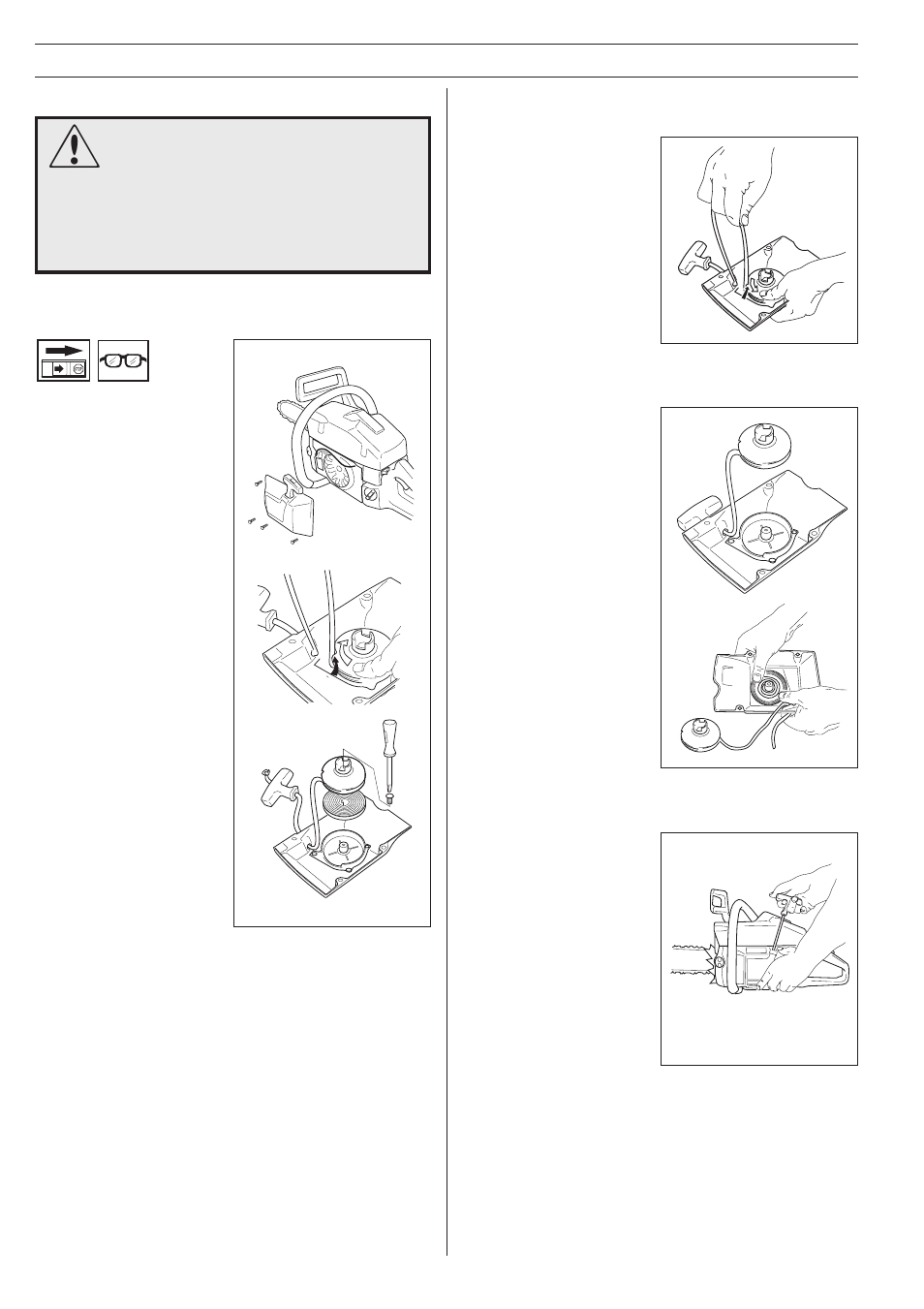Maintenance, Starter device | Husqvarna 42 User Manual | Page 30 / 36