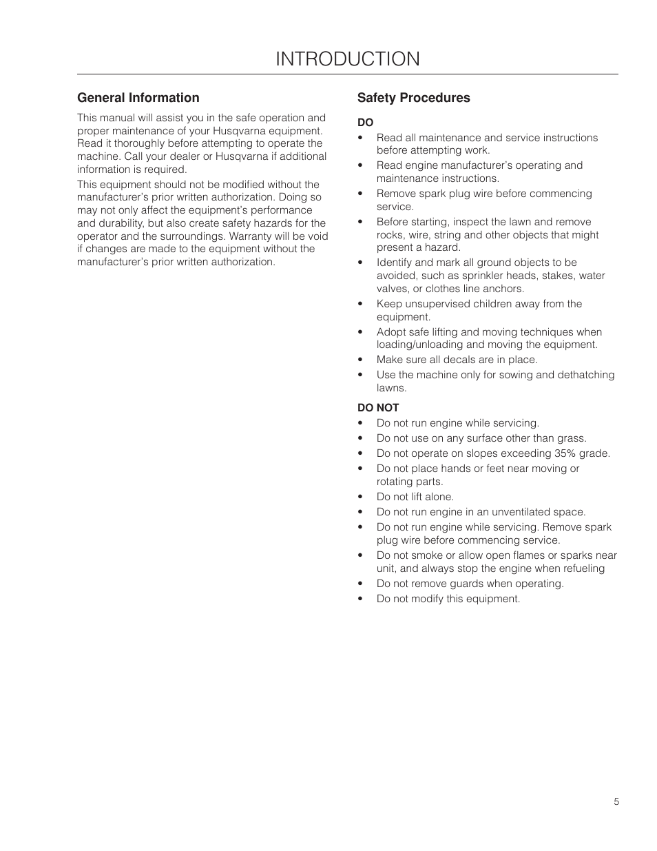 Introduction | Husqvarna SD22B5DSA User Manual | Page 5 / 36