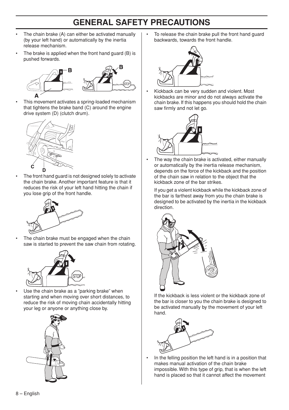 General safety precautions | Husqvarna 576 XP EPA II User Manual | Page 8 / 45