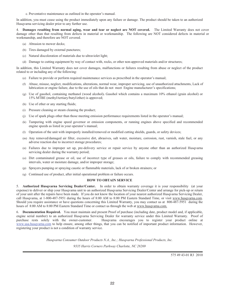 Husqvarna 96193006901 User Manual | Page 22 / 24