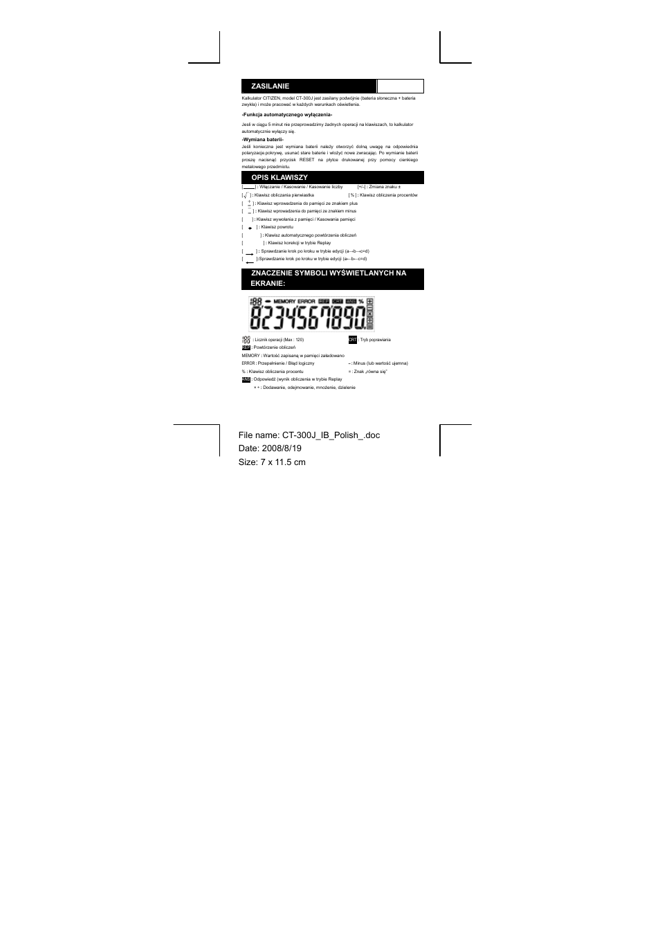 CITIZEN CT-300J User Manual | Page 11 / 24