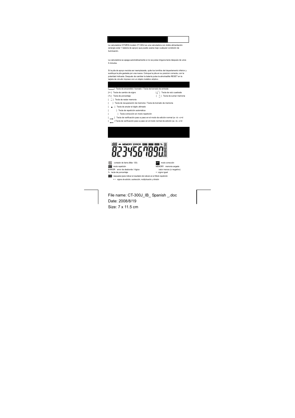 CITIZEN CT-300J User Manual | Page 3 / 24