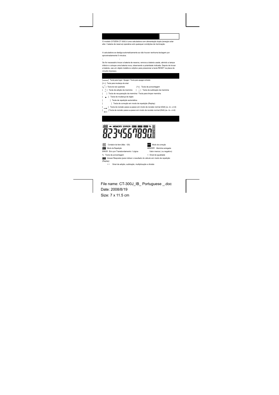CITIZEN CT-300J User Manual | Page 4 / 24