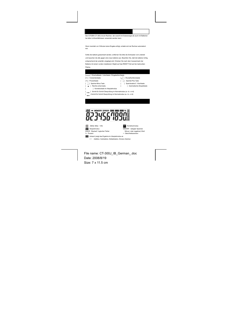 CITIZEN CT-300J User Manual | Page 5 / 24