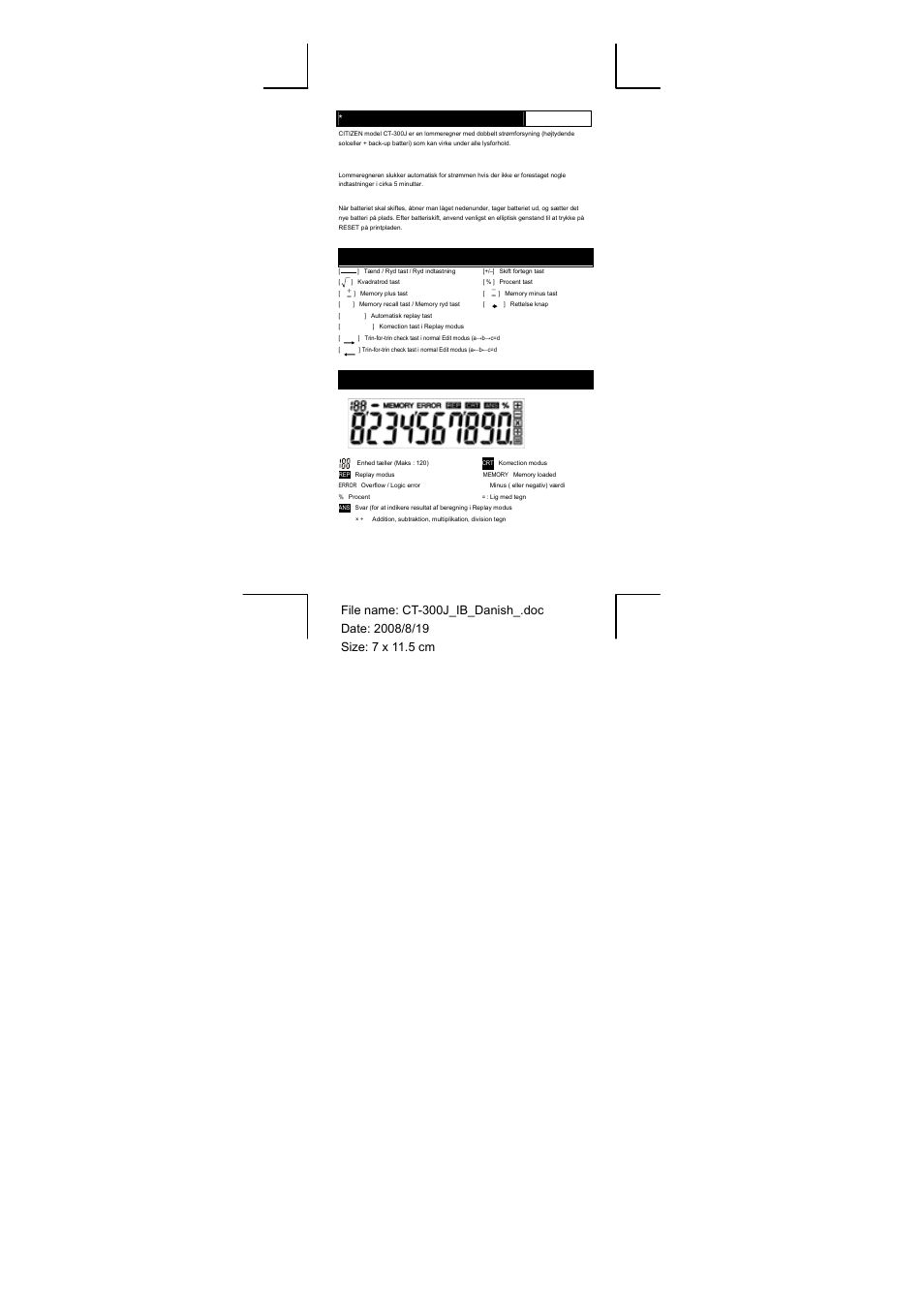 CITIZEN CT-300J User Manual | Page 9 / 24