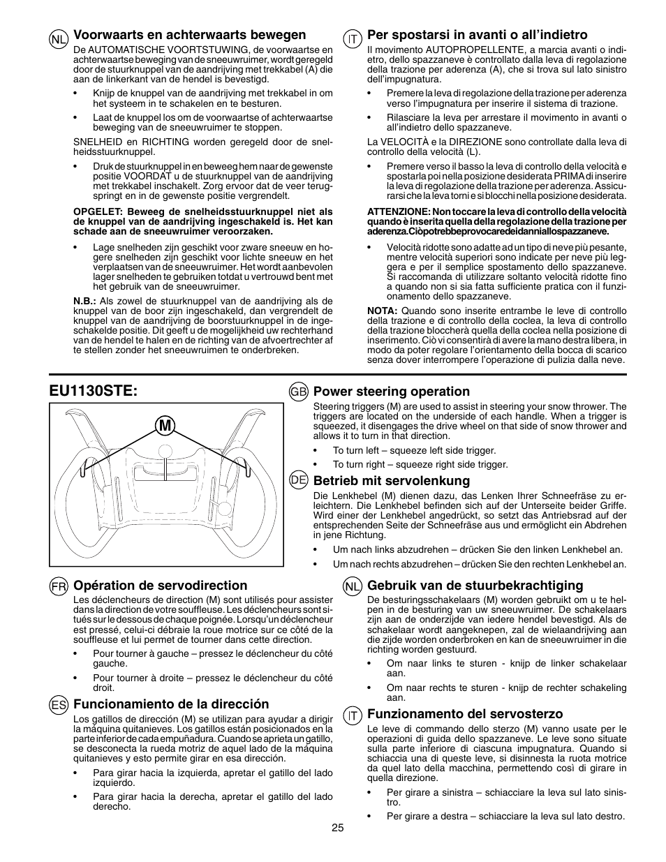 Eu1130ste | Husqvarna EU8024STE User Manual | Page 25 / 60