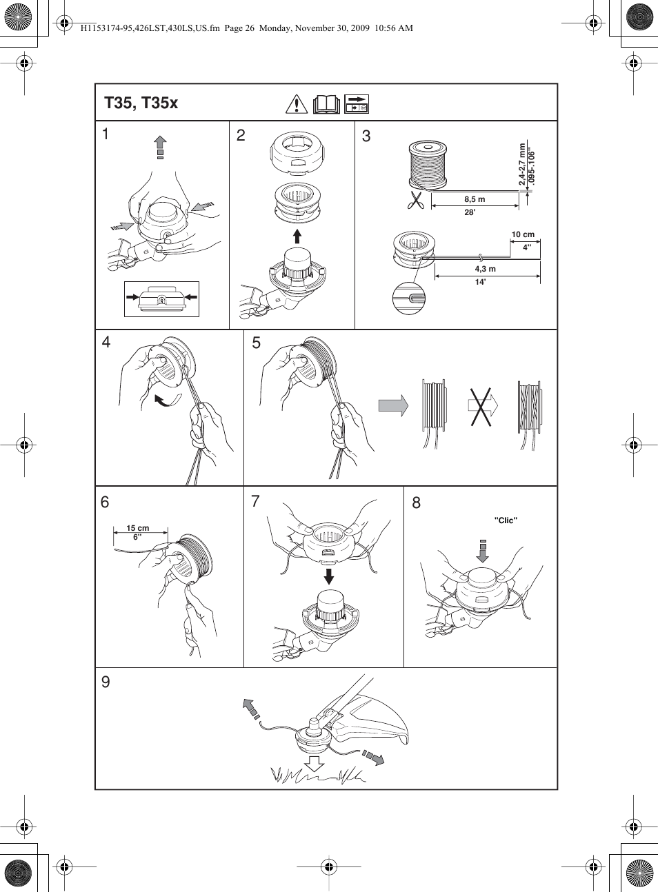T35, t35x | Husqvarna 430LS User Manual | Page 26 / 28