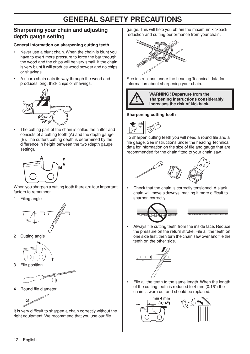 General safety precautions | Husqvarna 576XP AutoTune User Manual | Page 12 / 44