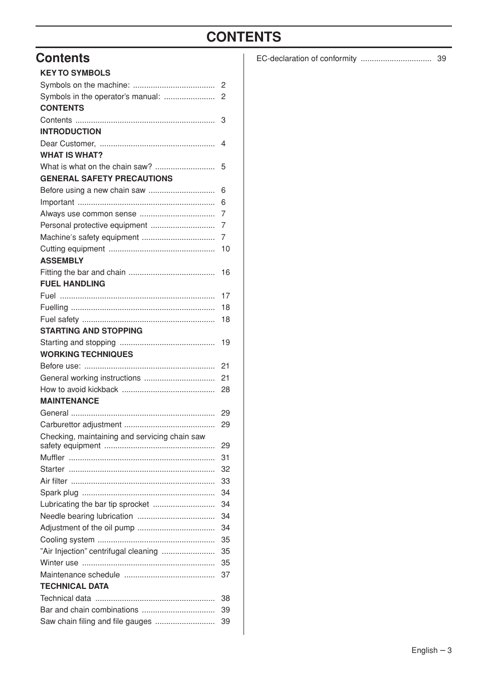 Husqvarna 576XP AutoTune User Manual | Page 3 / 44