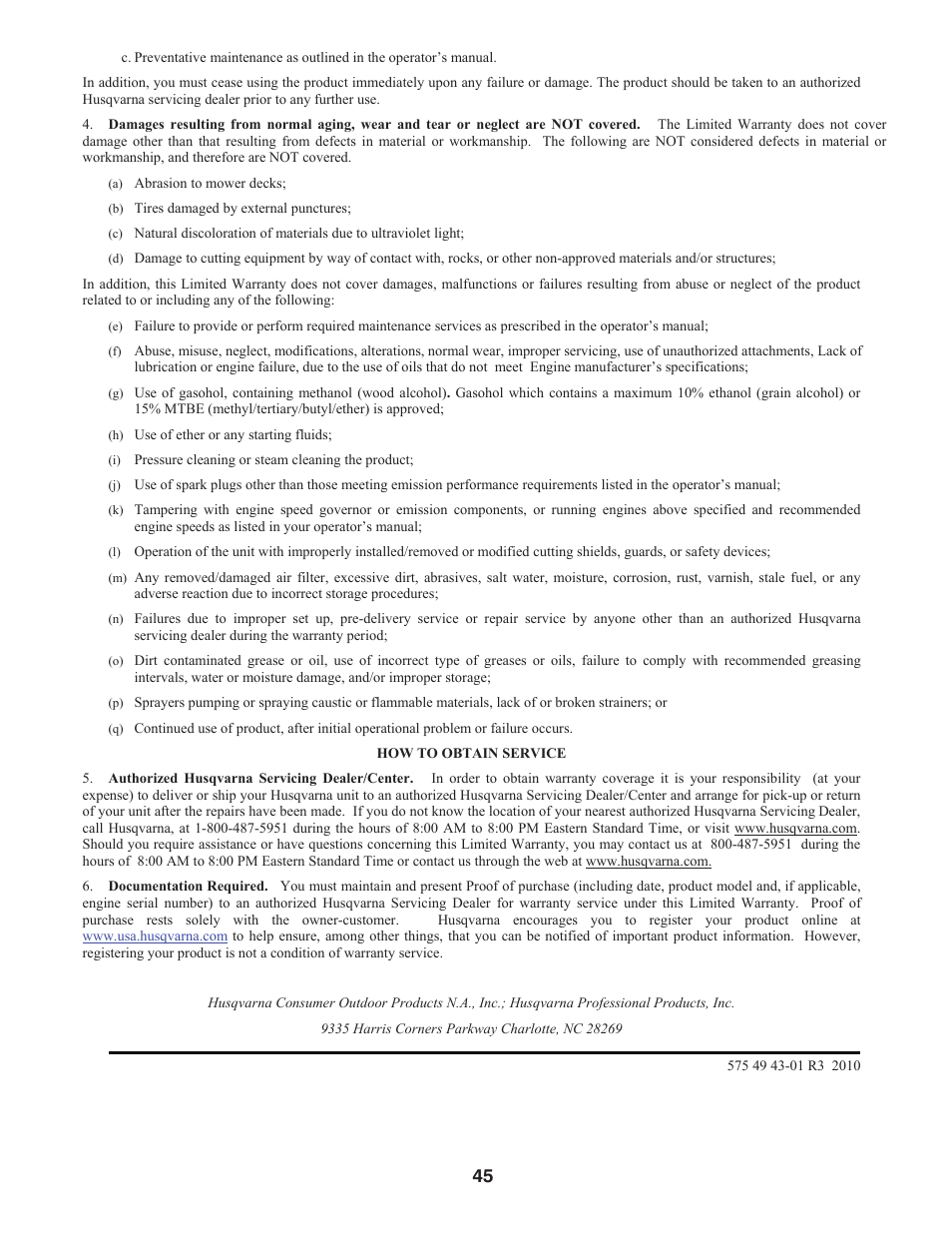 Husqvarna 96045002700 User Manual | Page 45 / 48