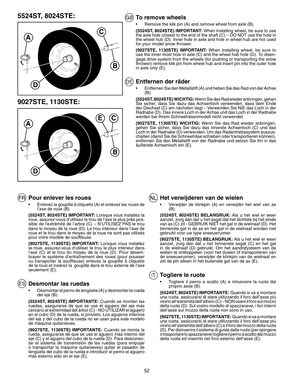 Husqvarna 8024STE User Manual | Page 52 / 60