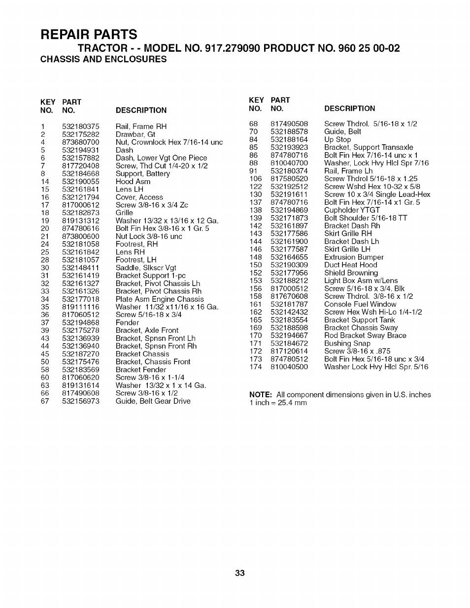 Repair parts | Husqvarna 917.27909 User Manual | Page 33 / 48