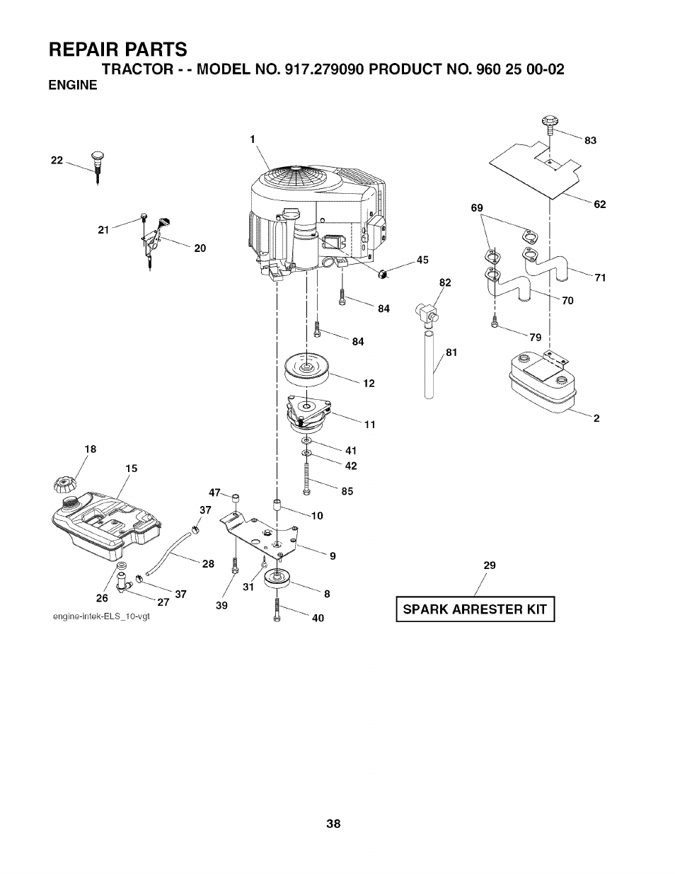 Repair parts | Husqvarna 917.27909 User Manual | Page 38 / 48