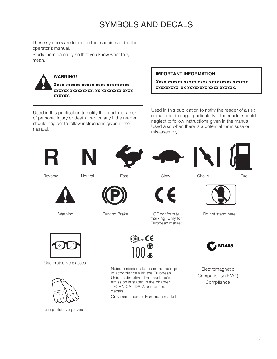 Symbols and decals, Symbols.and.decals | Husqvarna 966582201 User Manual | Page 7 / 56