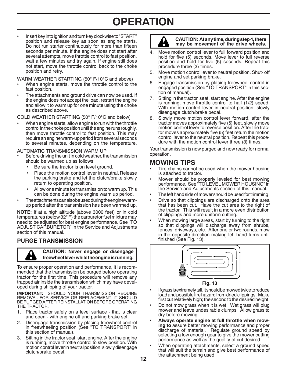 Operation, Mowing tips | Husqvarna 917.28961 User Manual | Page 12 / 52